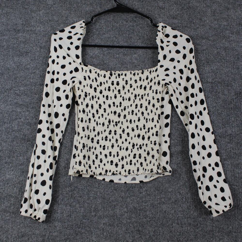 Reformation Top 2 Reign Top Ink Blot Print Sweetheart Neckline Polka Dot Bustier - Picture 9 of 15